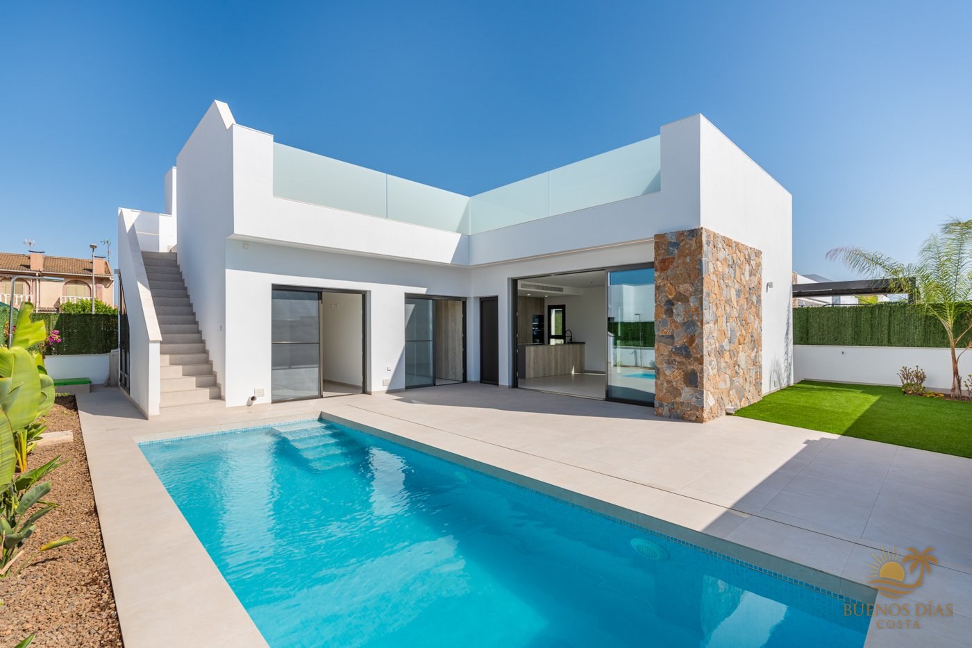 Villas Alejandra XI – neue L‑förmige Villen mit 3 Schlafzimmern und 10 m‑Pool in San Javier