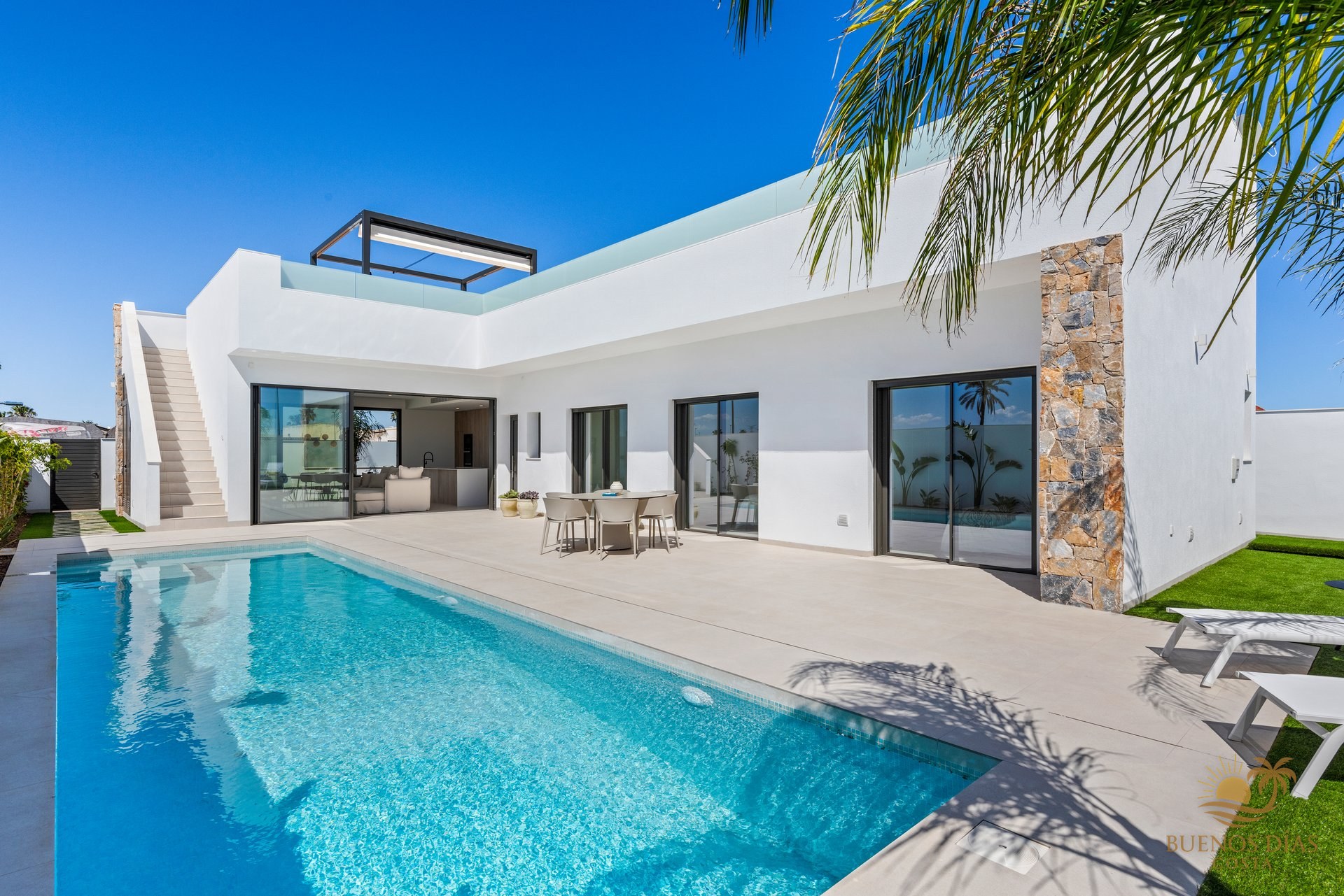 Villas Alejandra XI – new 3-bedroom corner villa with pool and large roof terrace in San Javier