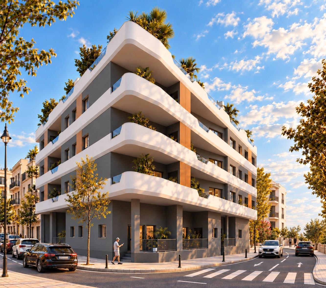 Nieuwbouwwoningen in het centrum van Santa Pola, vlak bij het strand