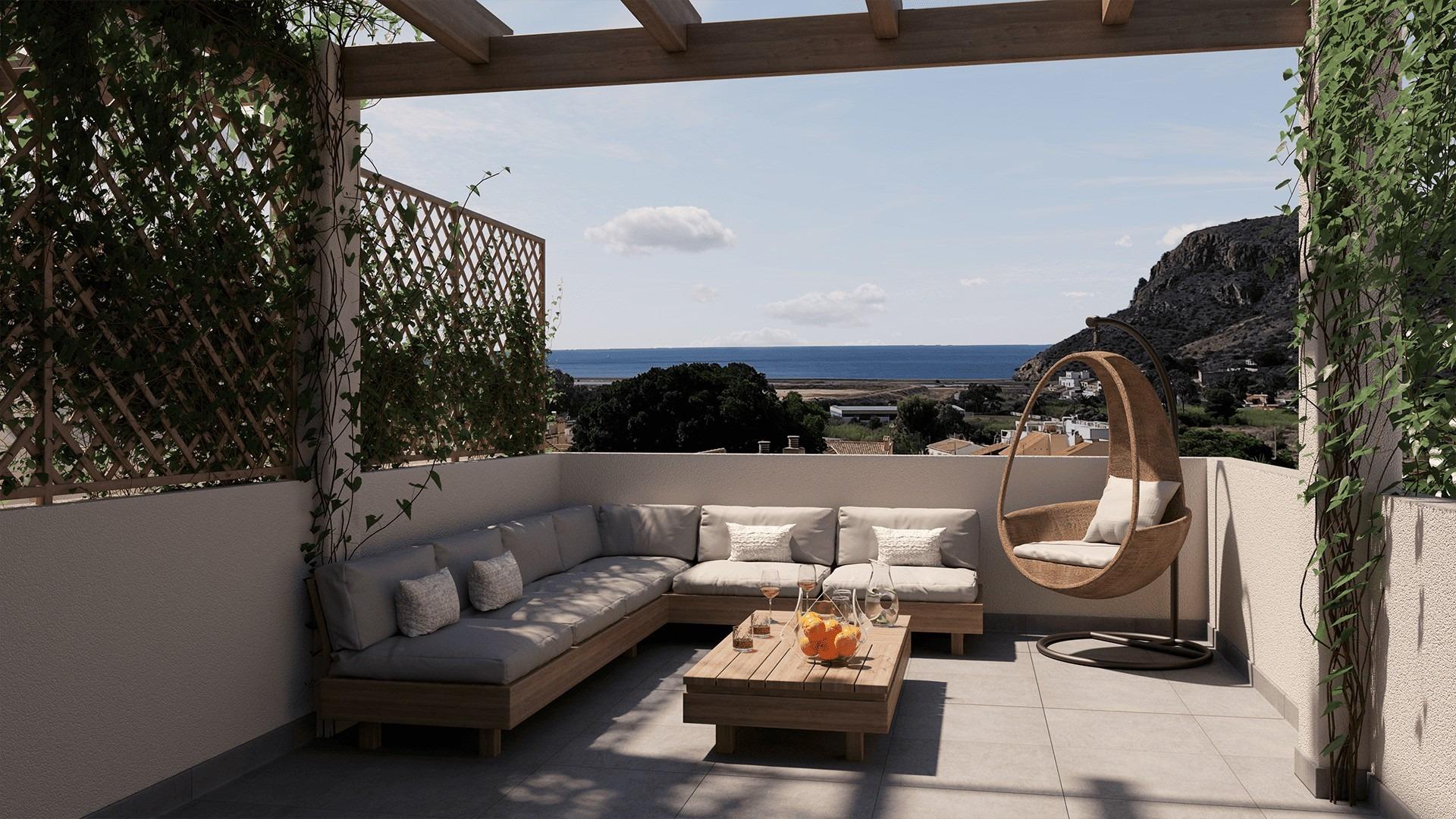 Neubau-Reihenhäuser mit Meerblick in Portman Murcia