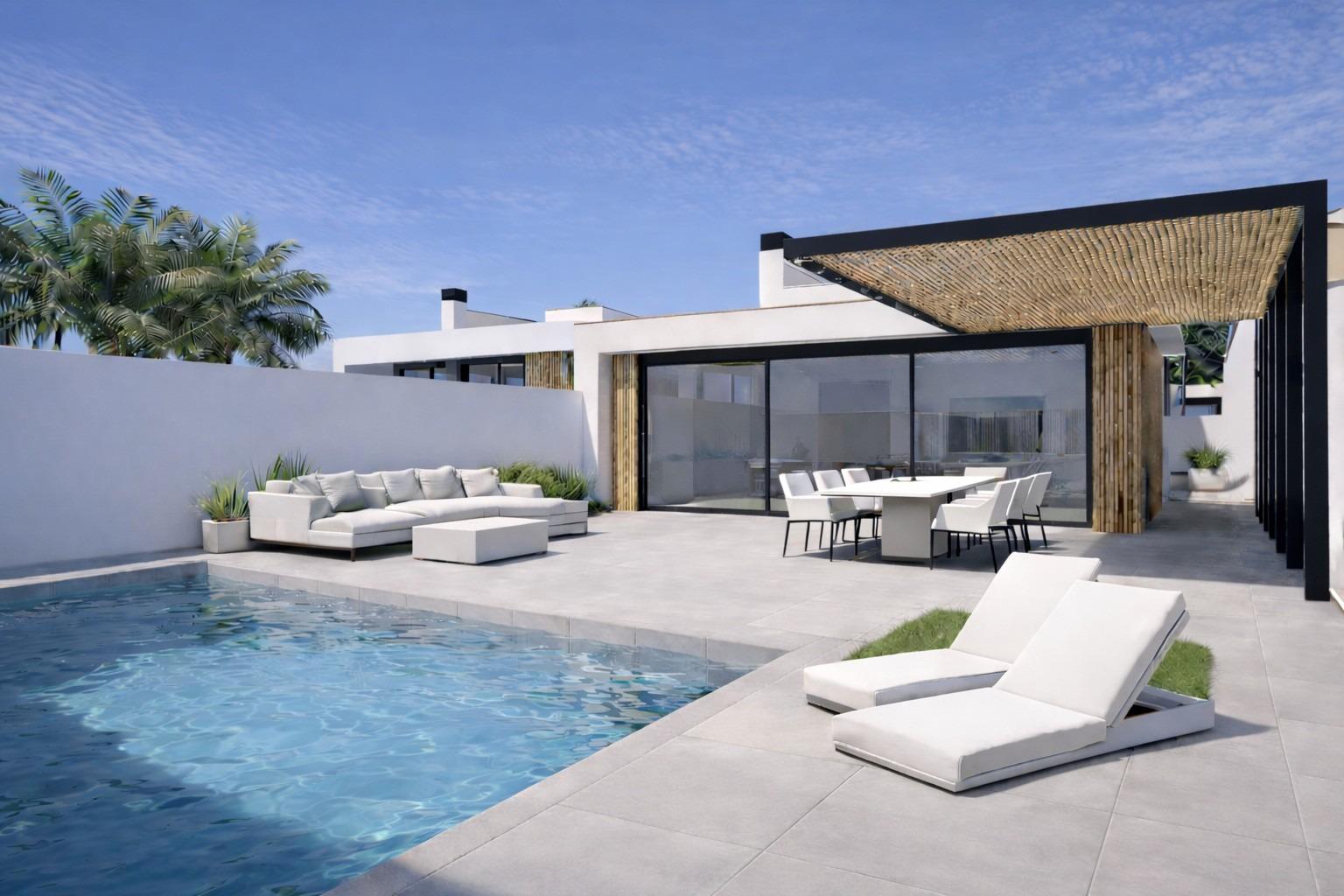Neubauvillen mit privatem Pool in der Nähe des Golfplatzes La Serena in Los Alcázares