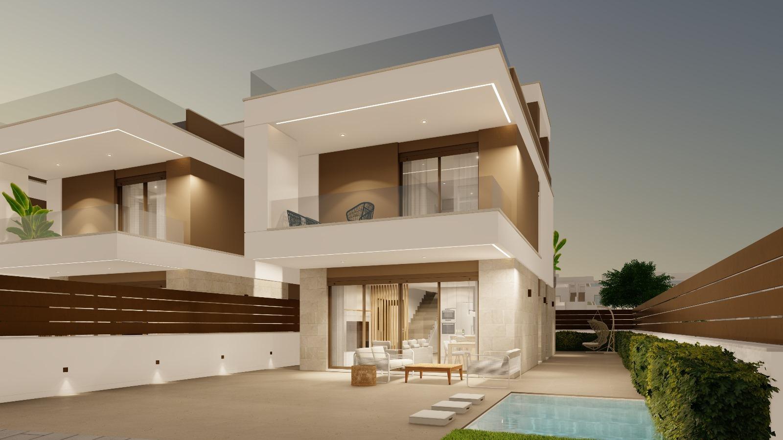 Neubau-Villen mit privatem Pool in Pilar de la Horadada in Strandnähe