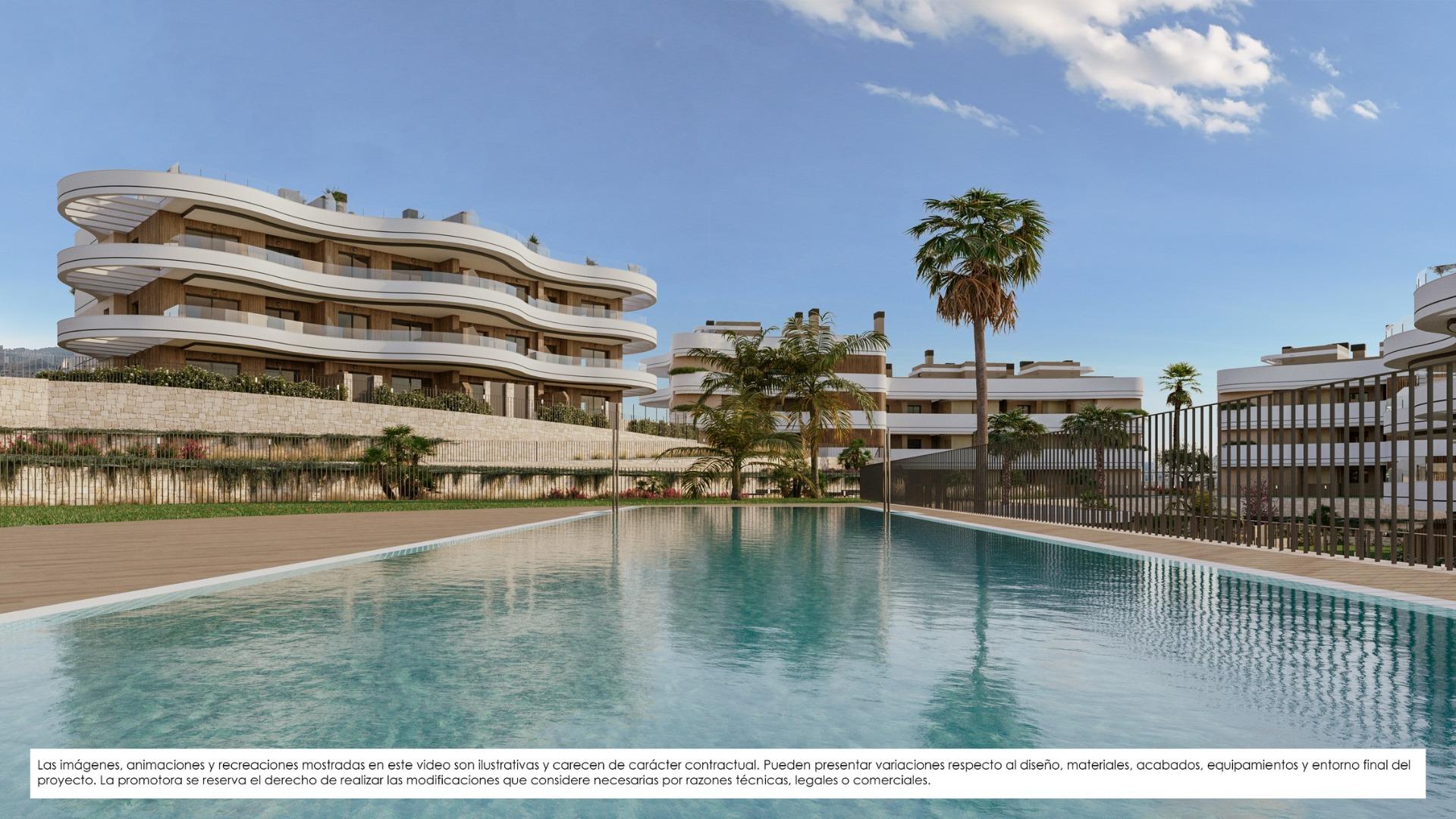 Nieuwbouwwoningen te koop in Finestrat met uitzicht op zee en voorzieningen in resortstijl