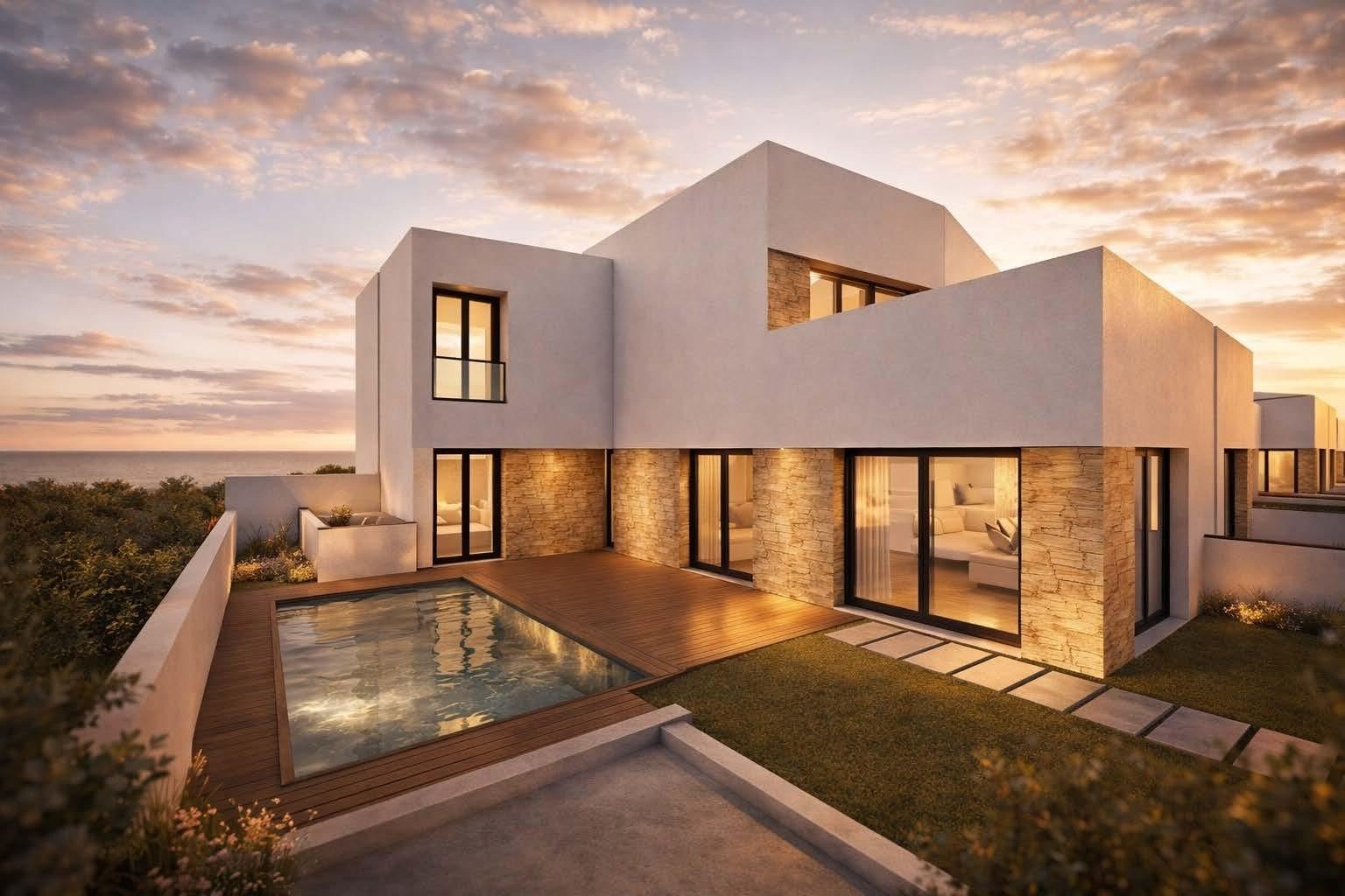 Moderne, neu gebaute Vierfach-Eckvillen in Bigastro, Alicante