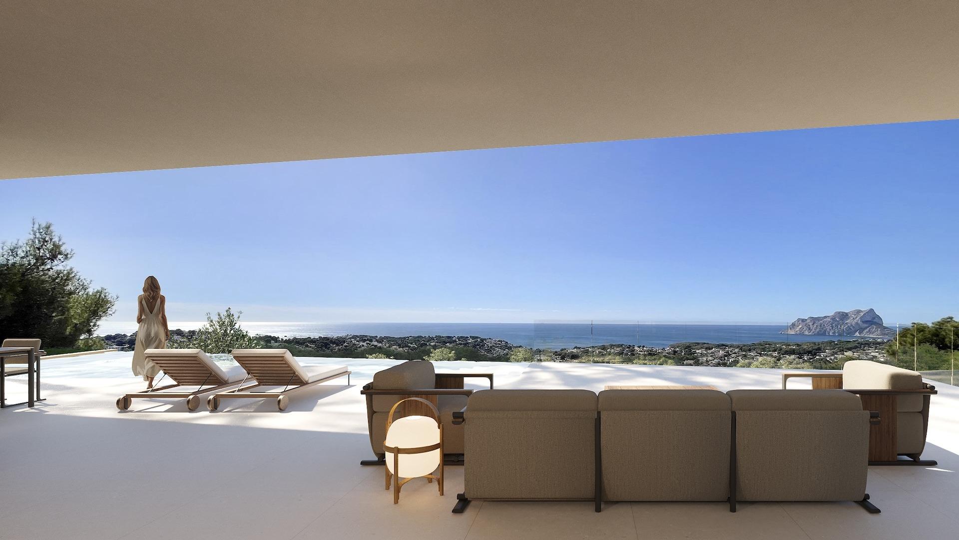 Luxuriöse, moderne Villa mit Panoramablick auf das Meer in Montemar, Benissa