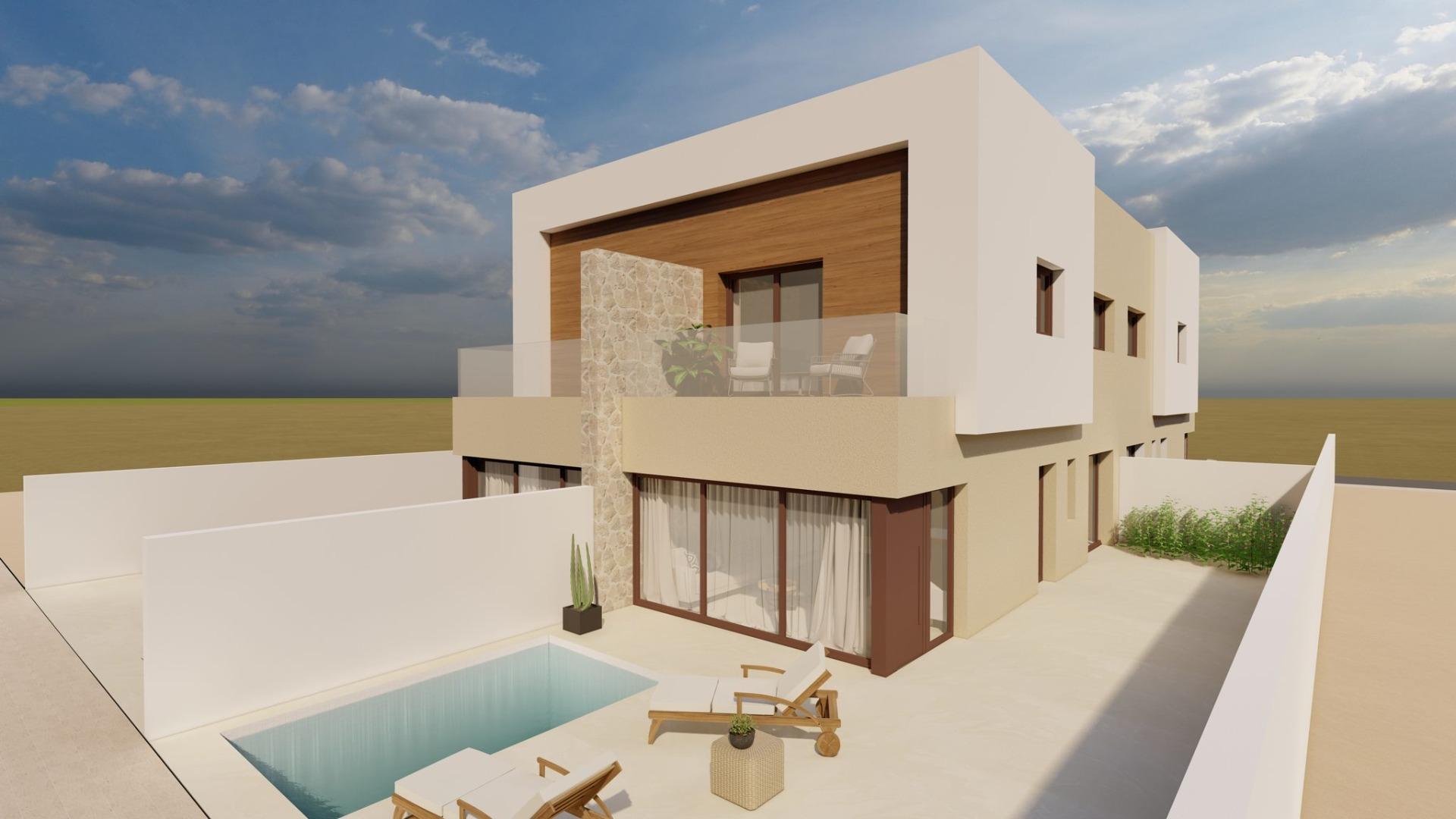 Vile Quad Moderne, Nou Construite, cu Piscină Privată în Santiago de la Ribera