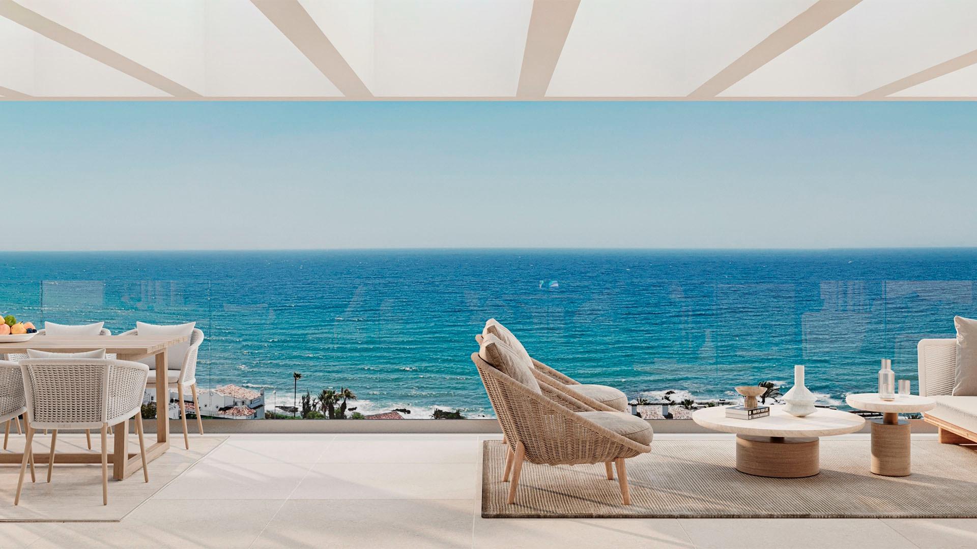Apartamentos de nueva construcción con vistas panorámicas al mar en Torrenueva, Mijas
