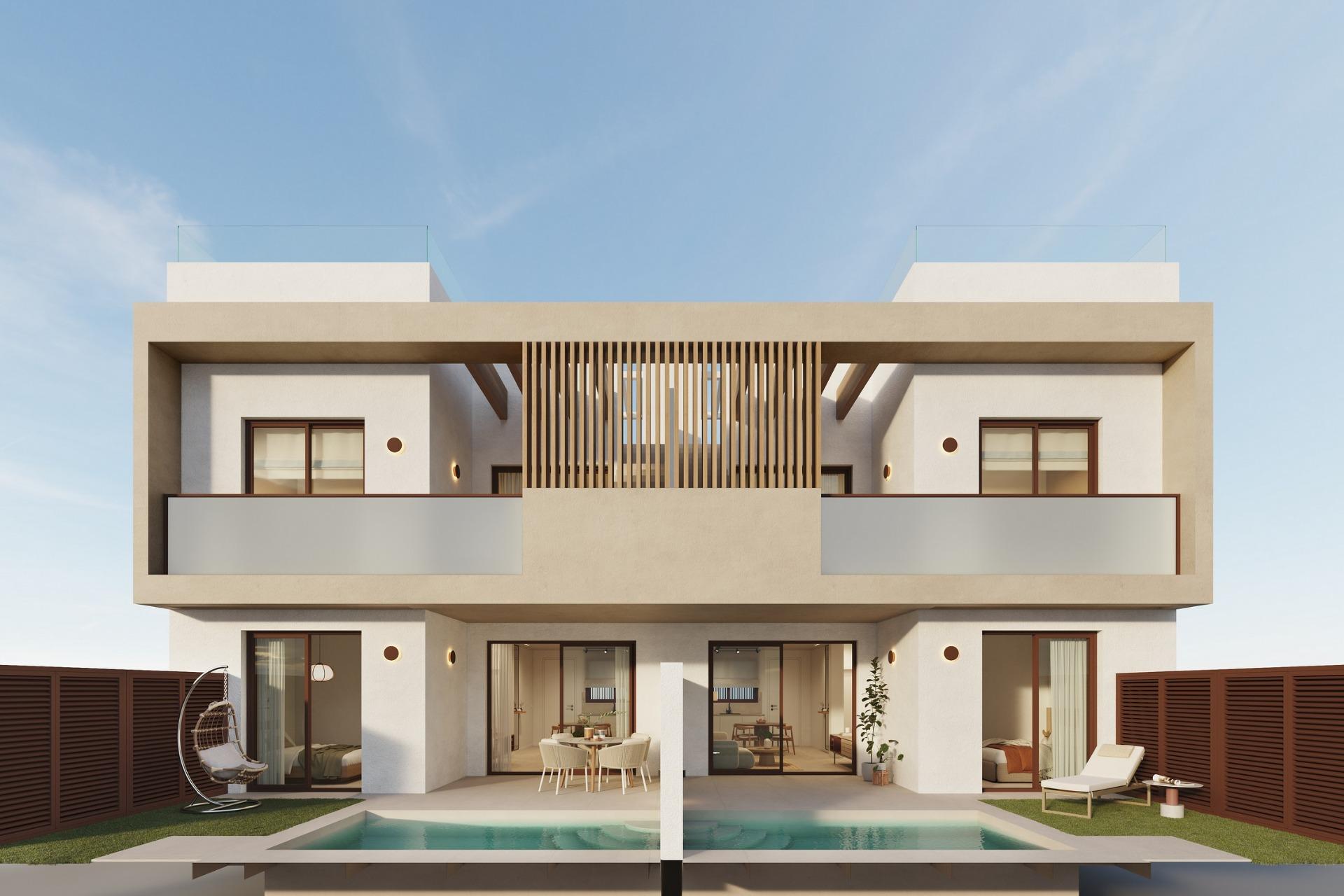 Bungalows de nueva construcción exclusivos con piscina privada en San Pedro del Pinatar