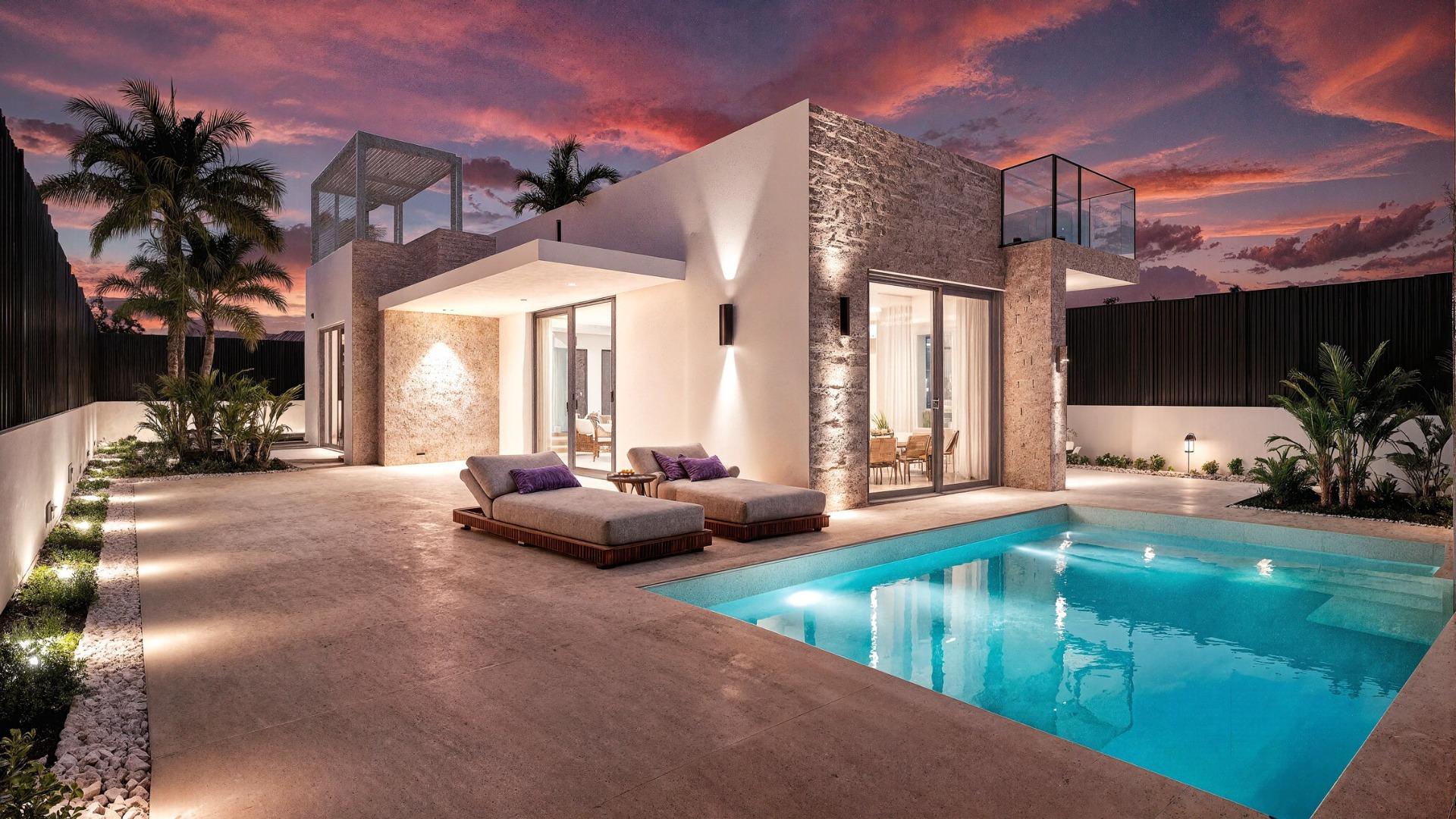 Exklusive Neubauvillen mit privatem Pool in Strandnähe in Los Alcazares
