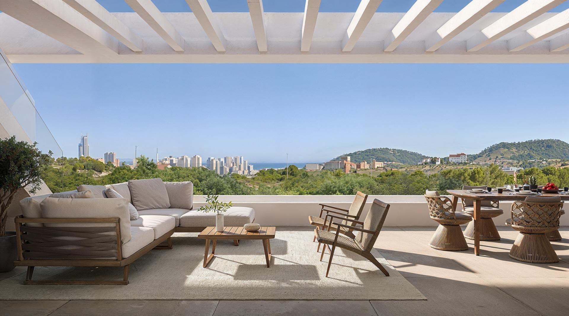 Apartamente noi cu vedere la mare în Balcon de Finestrat, Costa Blanca