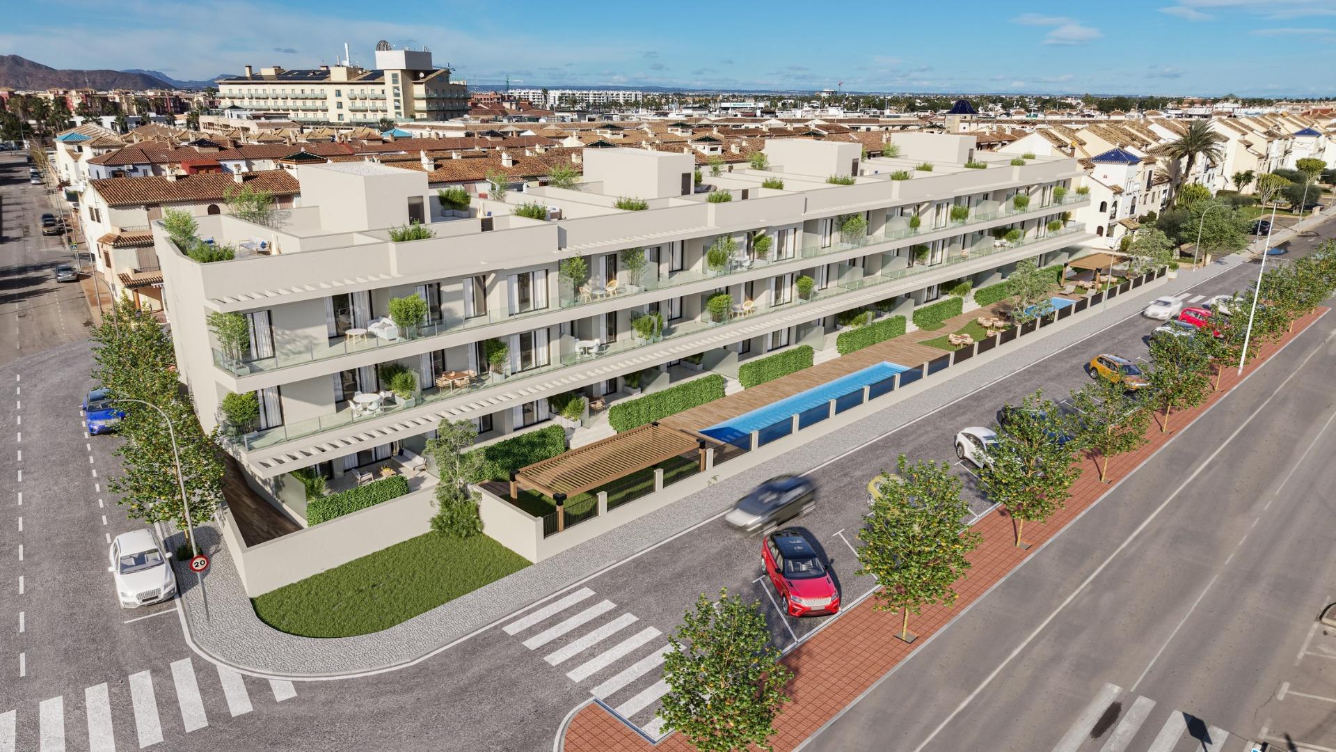 Nieuwbouwwoningen op 250 m van het strand van Los Narejos in Los Alcazares