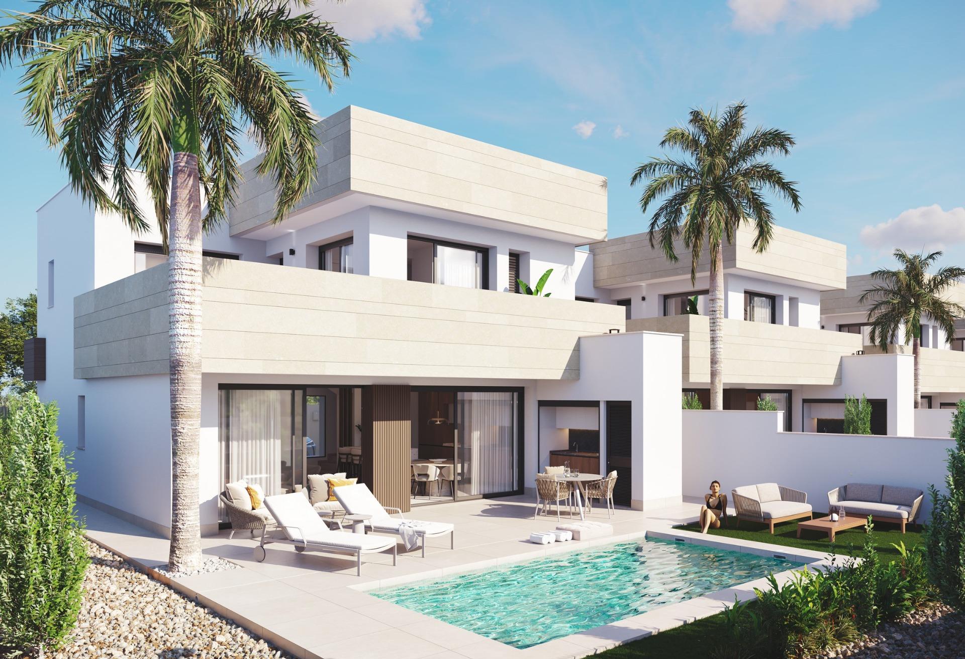 Villas modernes neuves près de la plage à Santiago de la Ribera