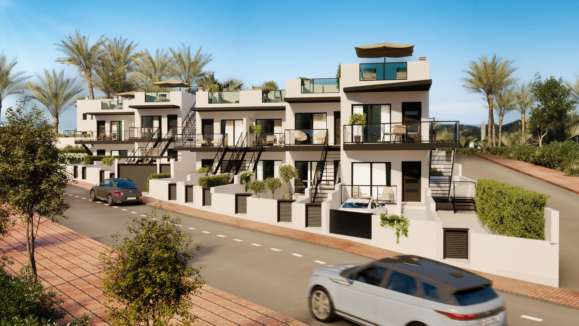 Maisons neuves à seulement 200 mètres de la plage à Puerto de Mazarrón