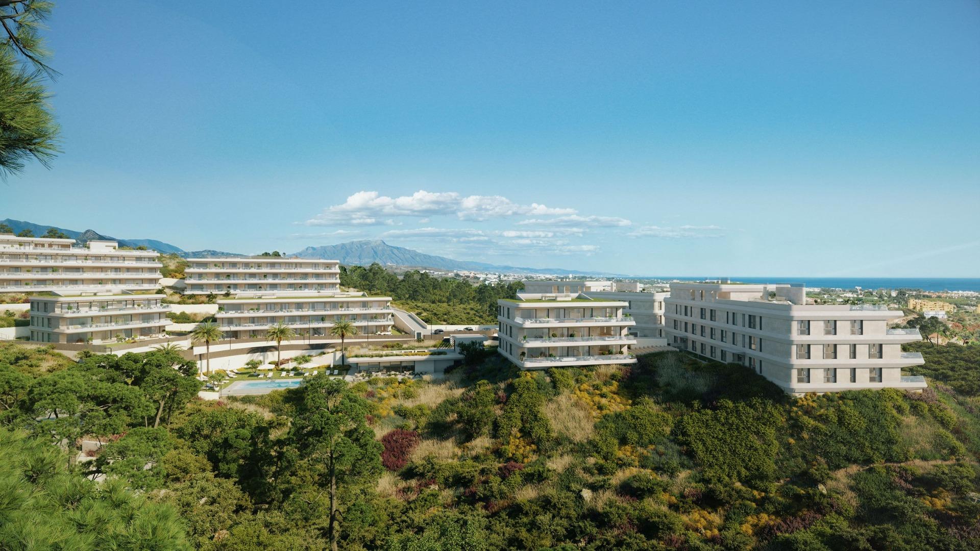 Moderne nieuwbouwappartementen in Selwo Estepona, vlakbij het strand en de golfbaan