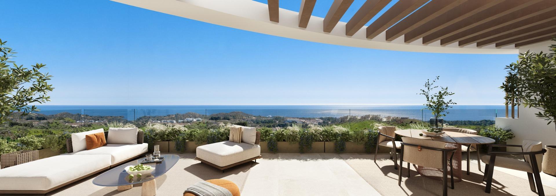 Apartamentos de nueva construcción con vistas al mar en Las Lagunas de Mijas