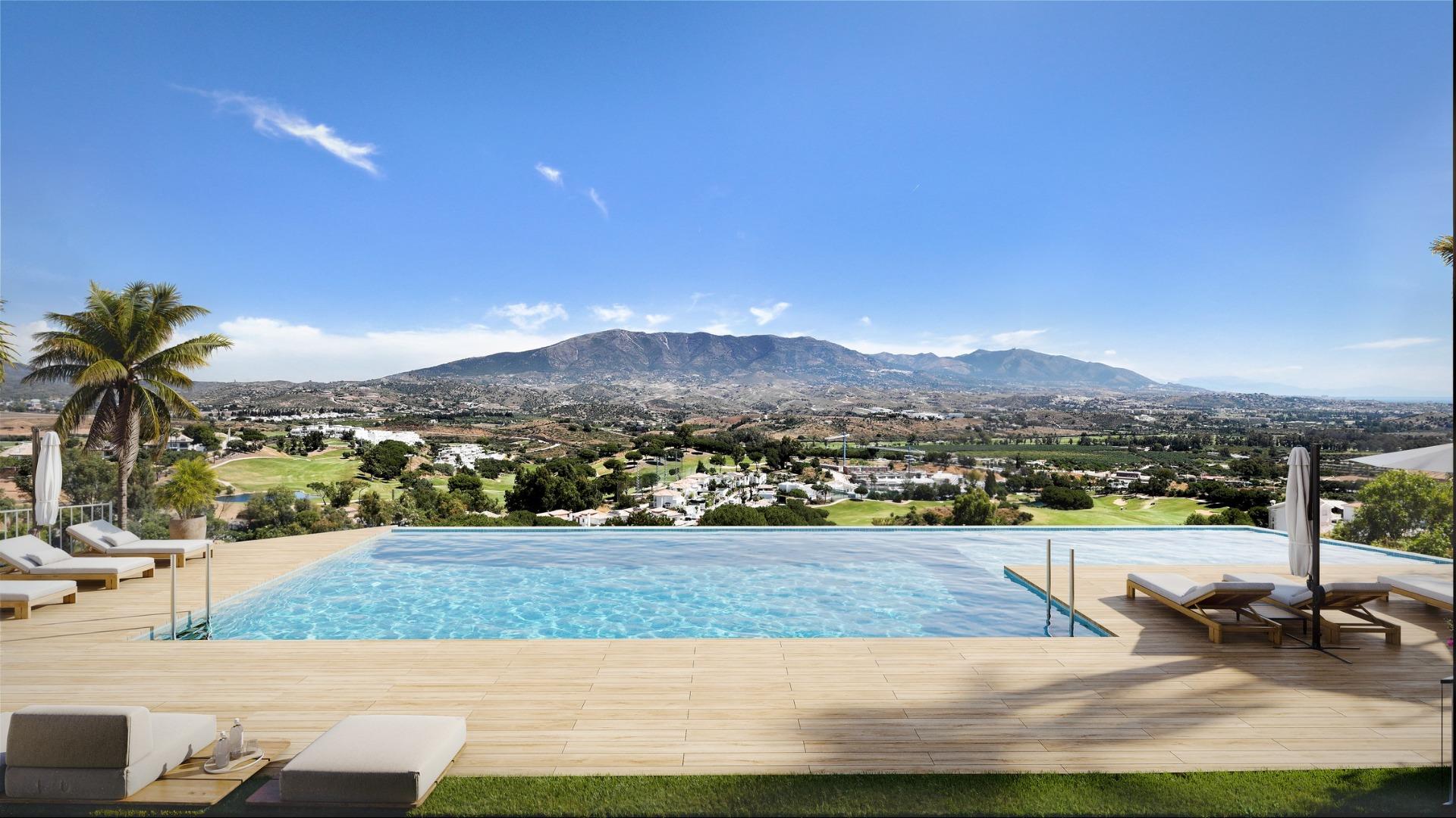 Nieuwbouwappartementen aan de golfbaan met uitzicht op zee in La Cala de Mijas