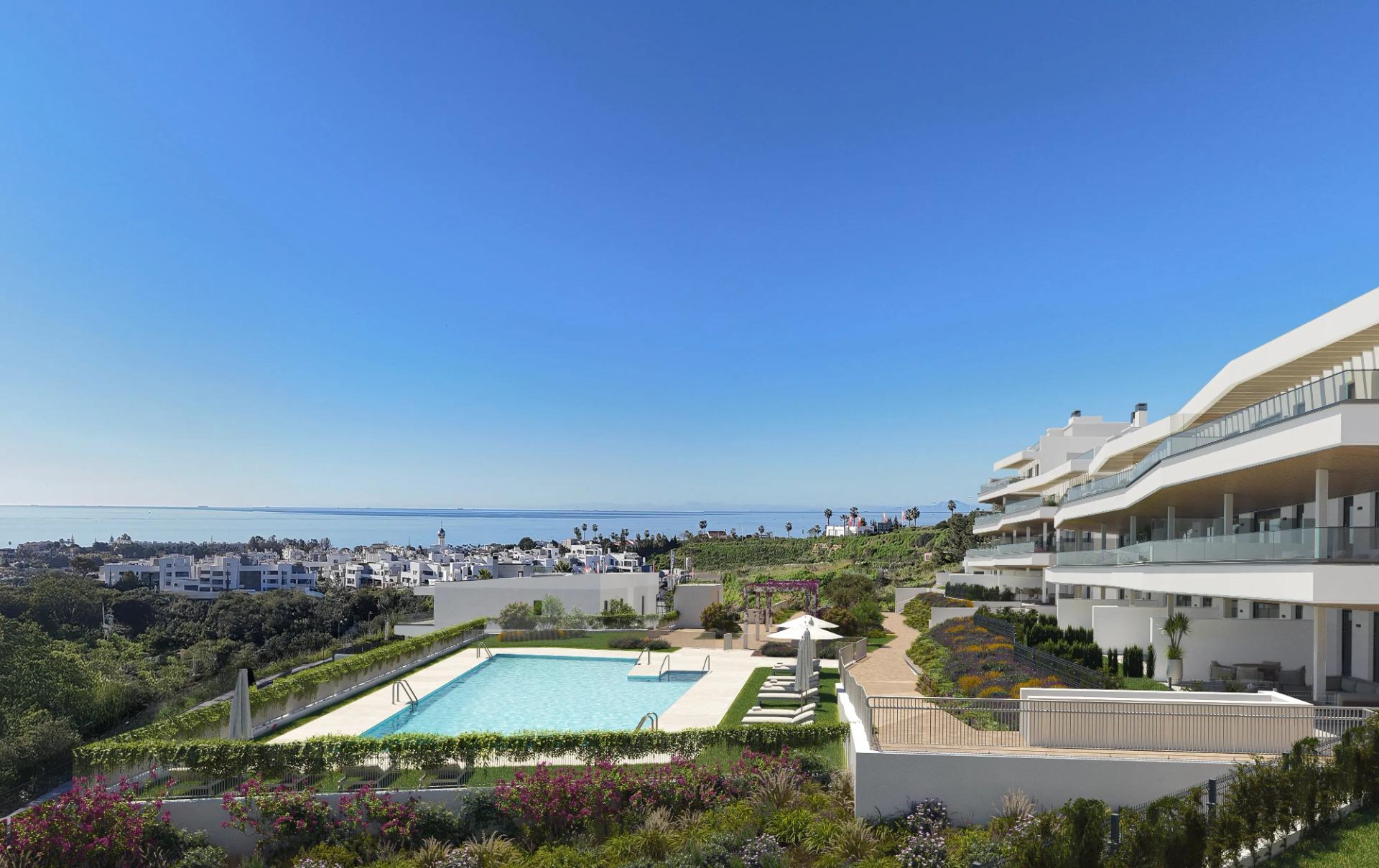 Nieuwbouwwoningen met uitzicht op zee naast het Selwo-park, Estepona