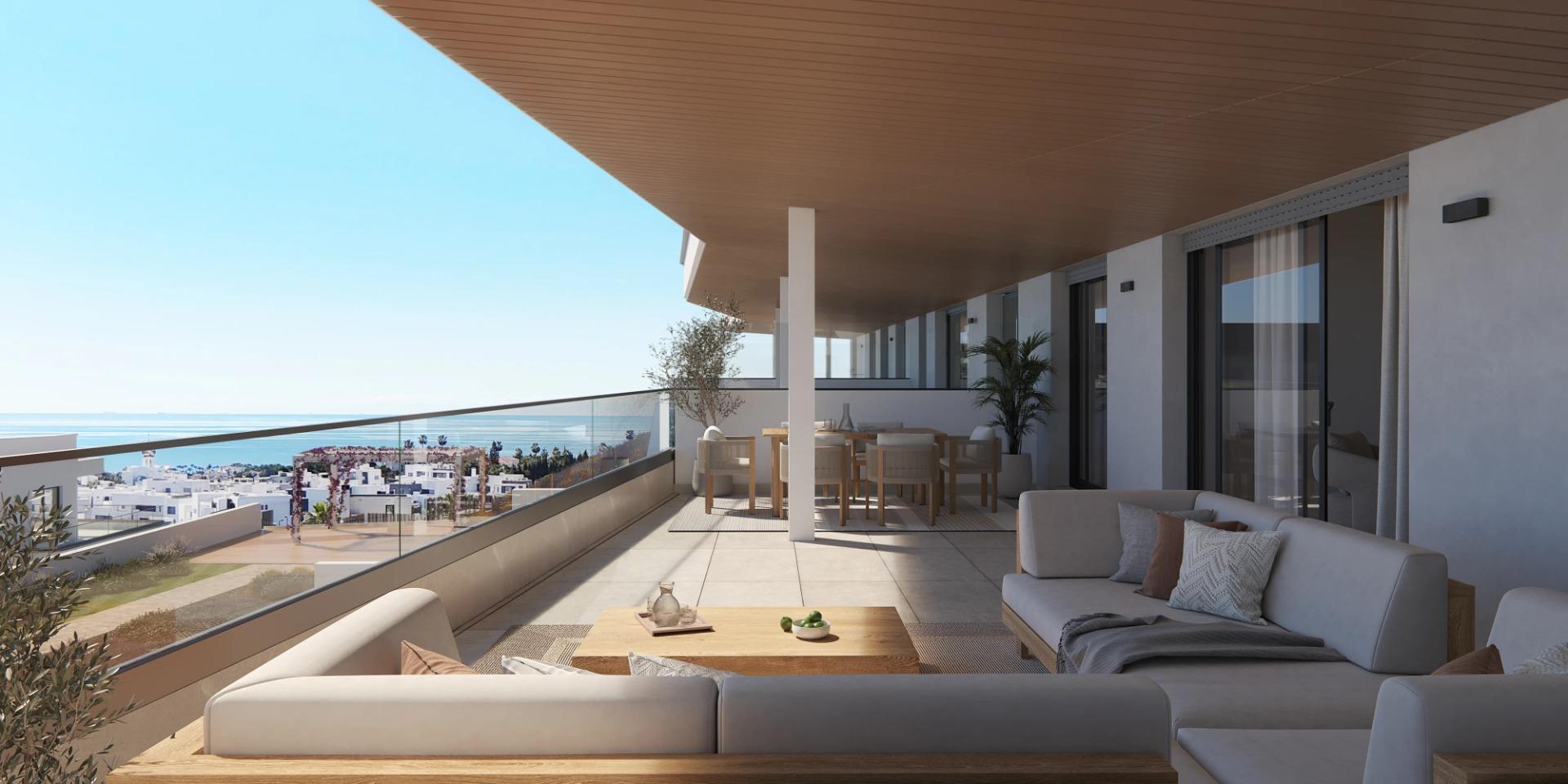 Nieuwbouwwoningen met uitzicht op zee naast het Selwo-park, Estepona