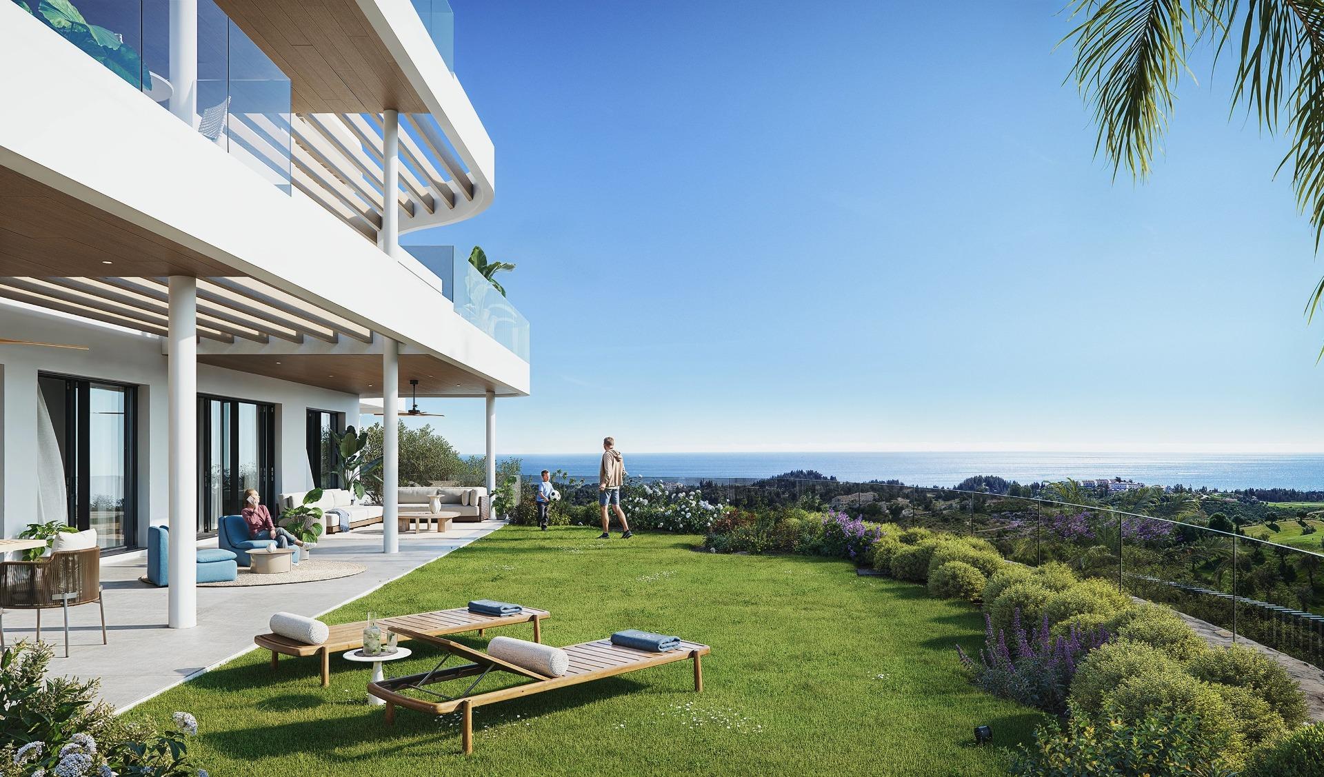 Luxe nieuwbouwappartementen in Cerrado del Águila Golf, Mijas met uitzicht op zee en golfbaan