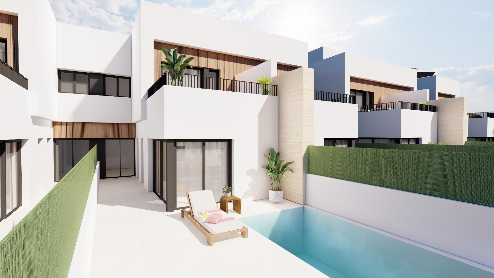 Moderne halfvrijstaande villa's met privézwembad vlakbij de zee in Santiago de la Ribera