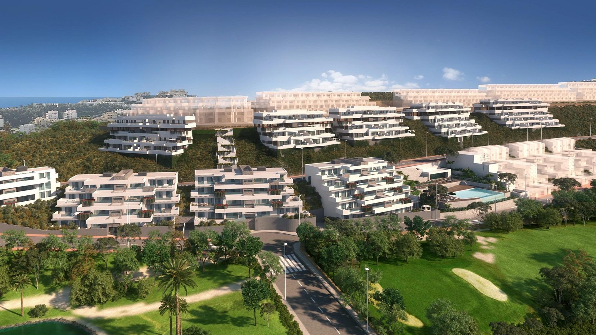 Appartements neufs de luxe avec vue sur la mer à Las Lagunas de Mijas