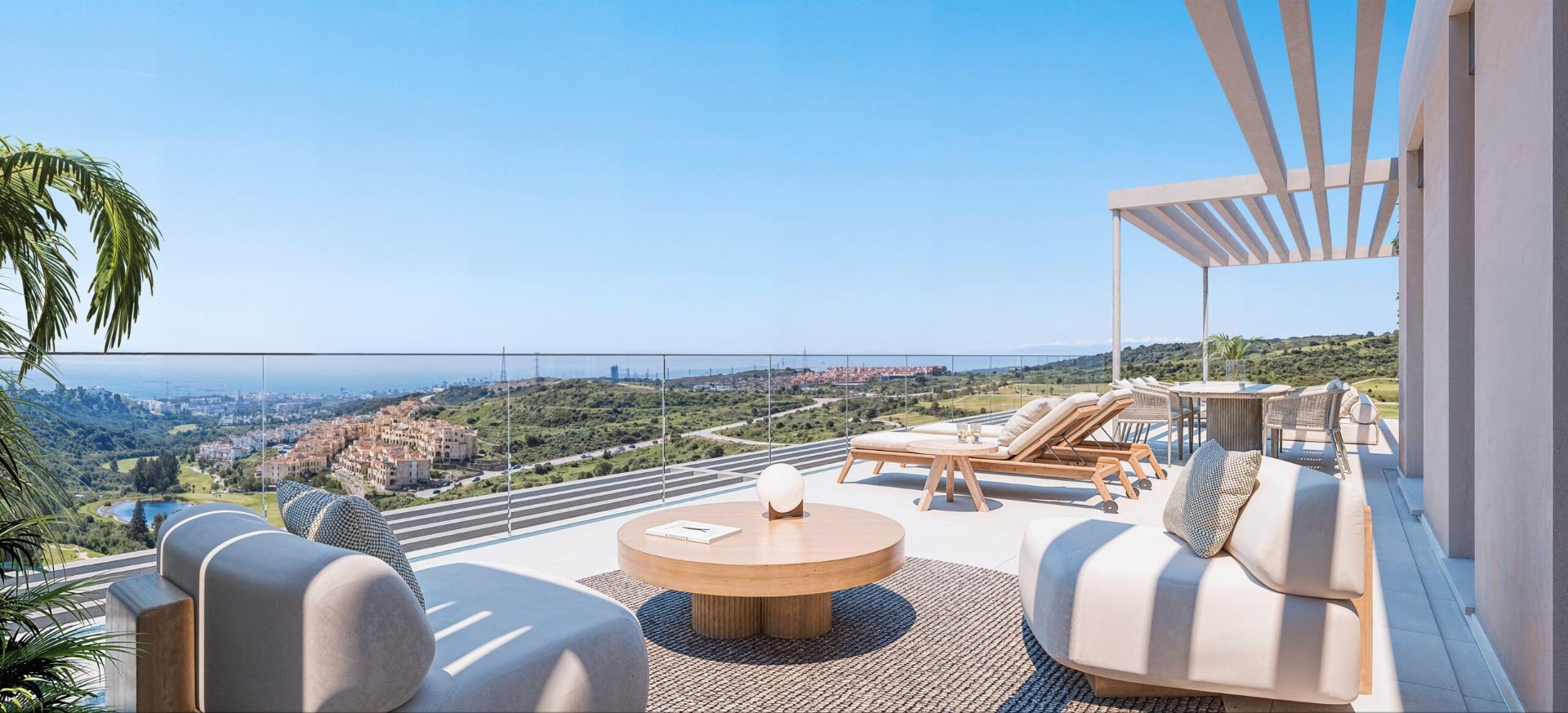 Complex rezidențial nou, cu vedere la golf și la mare, lângă Estepona