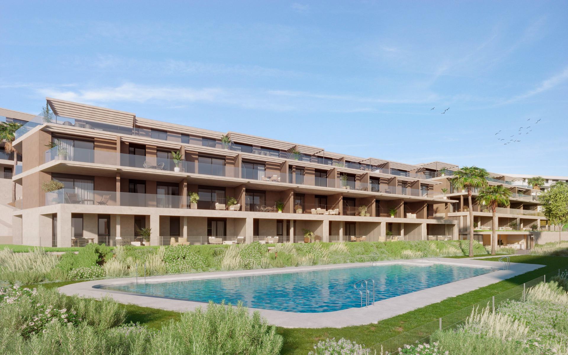 Complexe résidentiel neuf avec vue sur le golf et la mer près d'Estepona