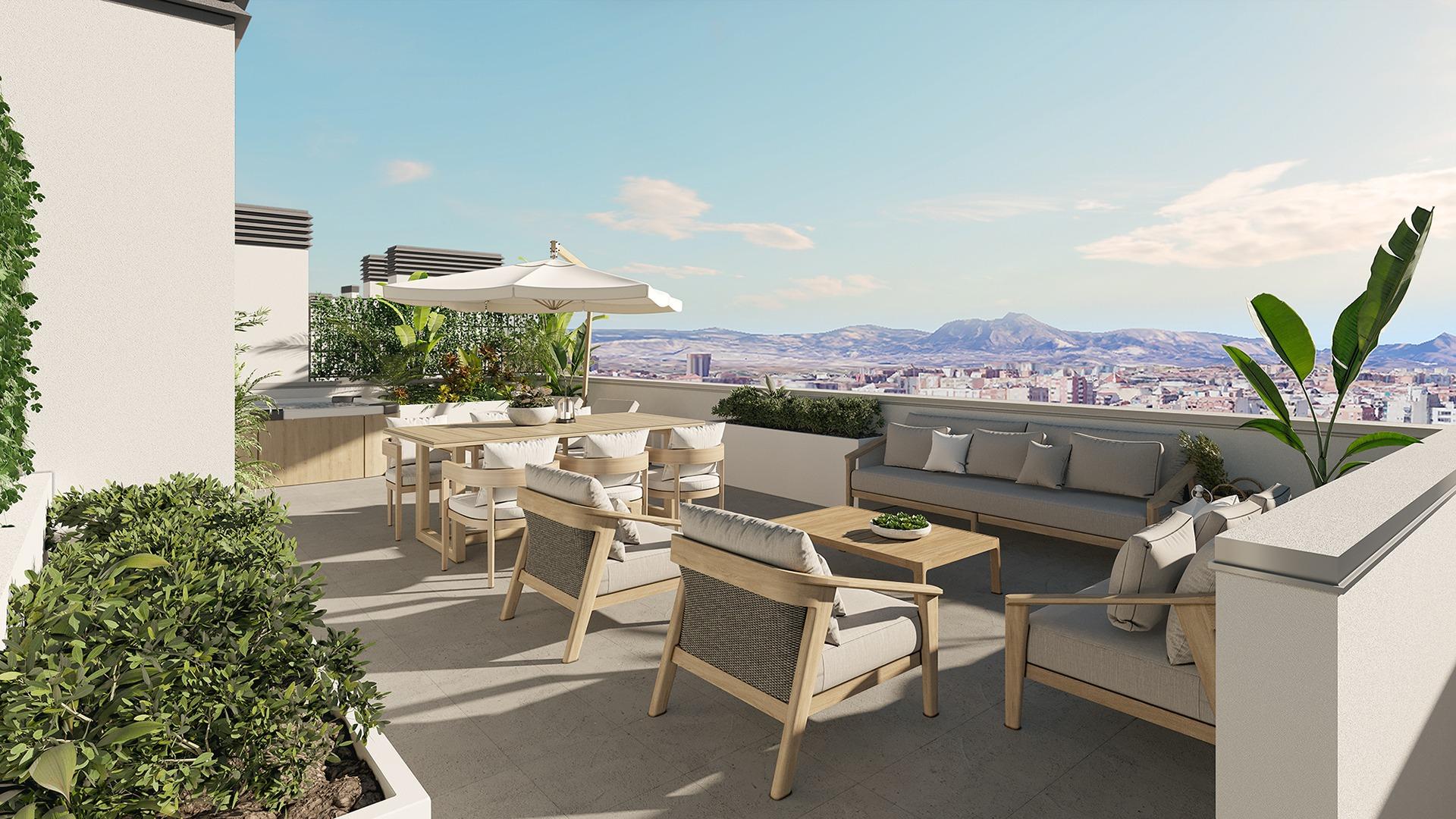 Nieuwbouwproject in San Agustín, Alicante, met prachtig uitzicht op de stad