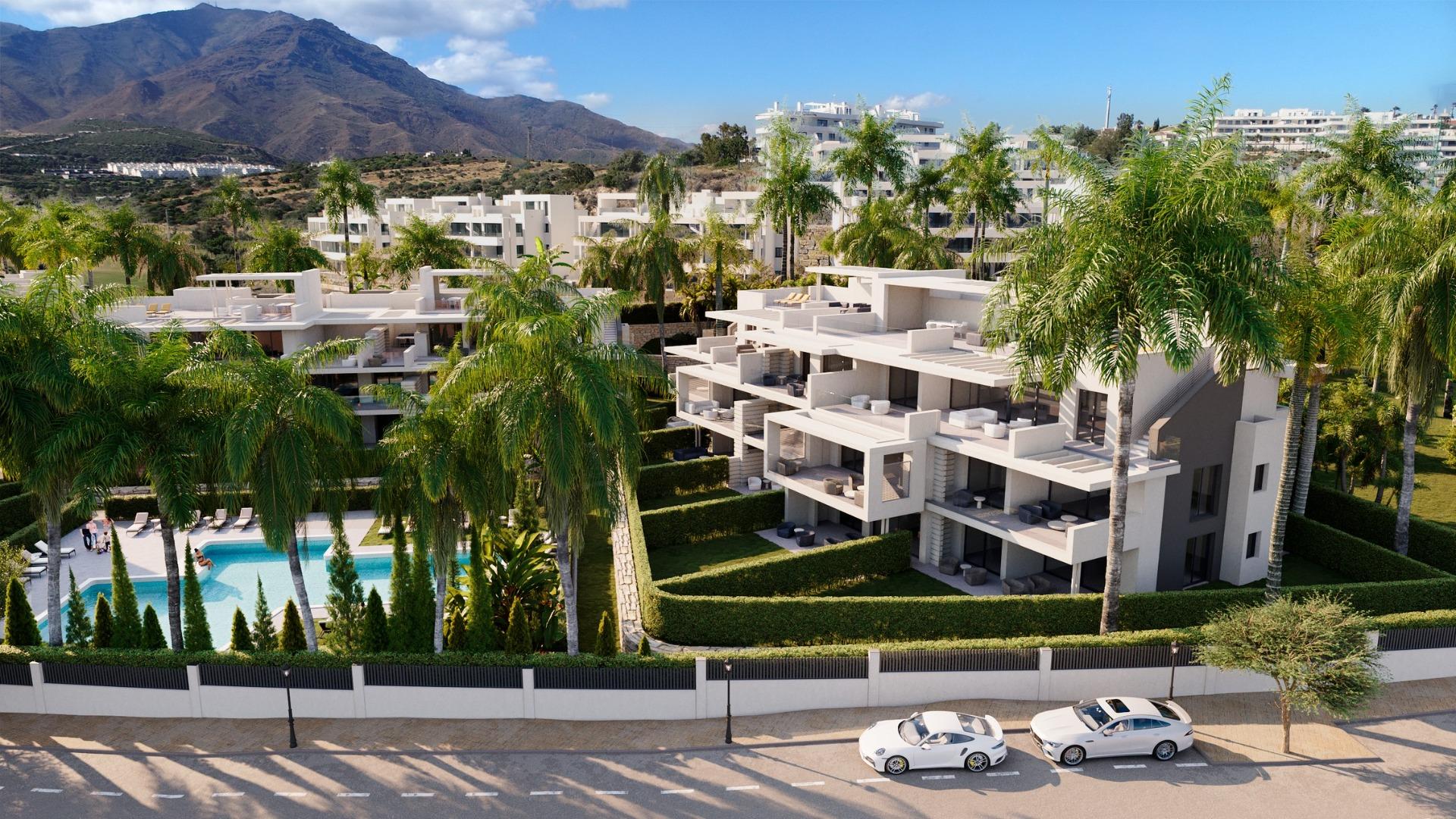 Moderno Residencial en Estepona: Amplios apartamentos con soleadas terrazas