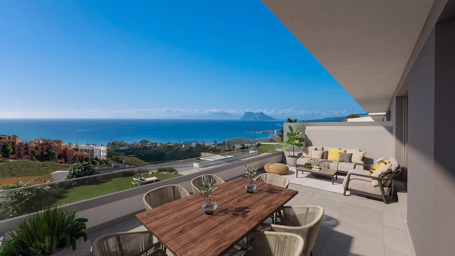 CASE NOI TIP TOWNHOUSE CU VEDERE LA MARE ÎN MANILVA