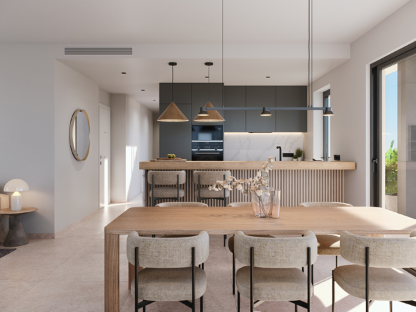 ATICO Cocina Gris-Calacatta Gold