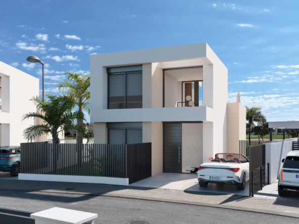 Entrance, parking and back garden
